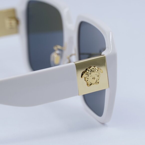 🕶️ New Versace VE4472D 548487 Sunglasses - Ivory White Frame, Grey Lenses - Picture 6 of 12